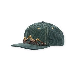 Pistil Carlton Cap Mountain Embroidered Green Baseball Hat Adjustable Snap Back